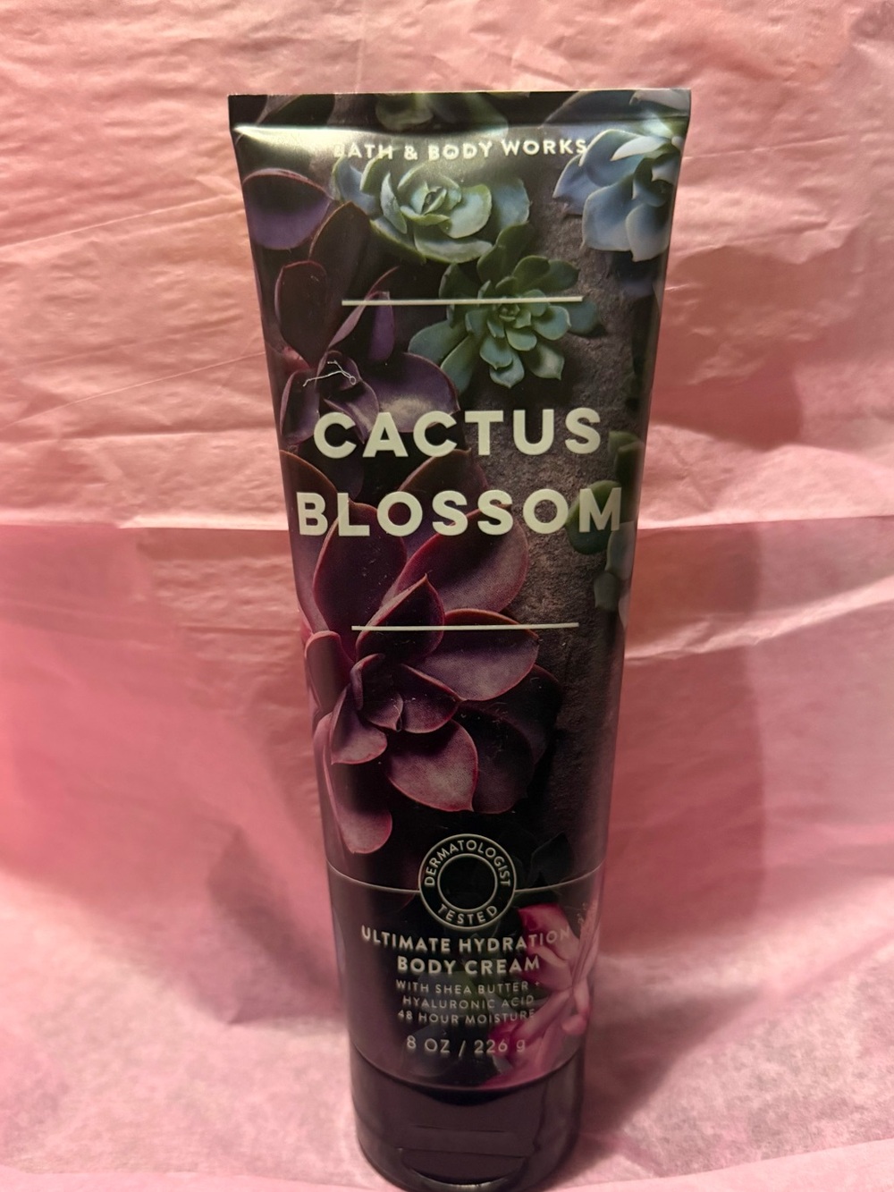 Bath & Body Works Cactus Blossom Body Cream - Purple & Green Succulent Design